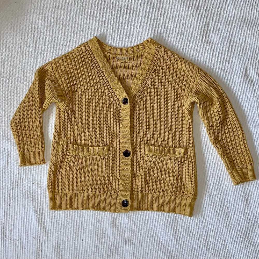 solosix elizabeth cardigan, mustard, sz s 💛